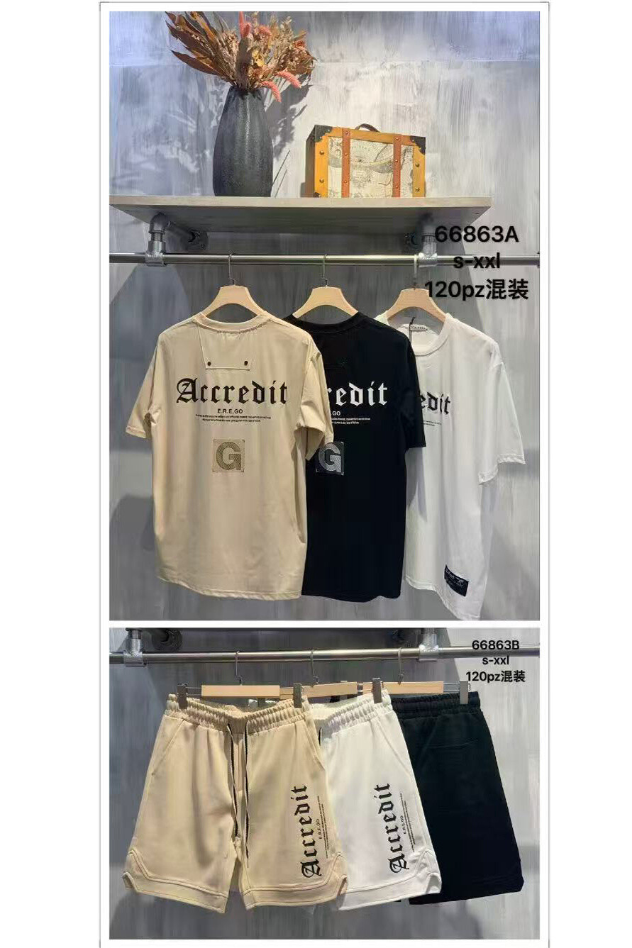 Grossiste Mentex Homme - ENSEMBLE HOMME T-SHIRT ET SHORT AVEC DES MOTIF