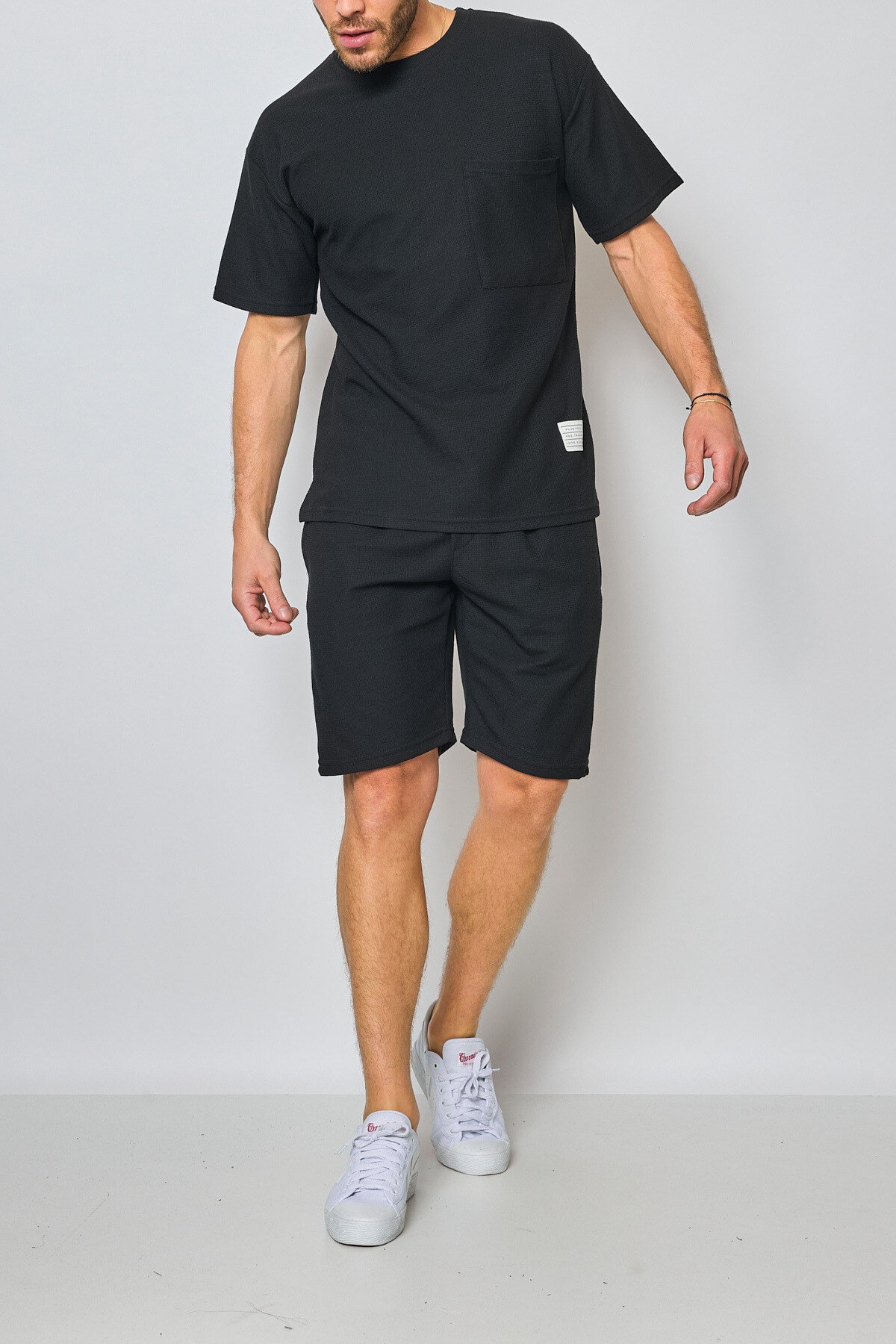 Wholesaler Mentex Homme - Men's Grey T-shirt & Shorts Comfort Set