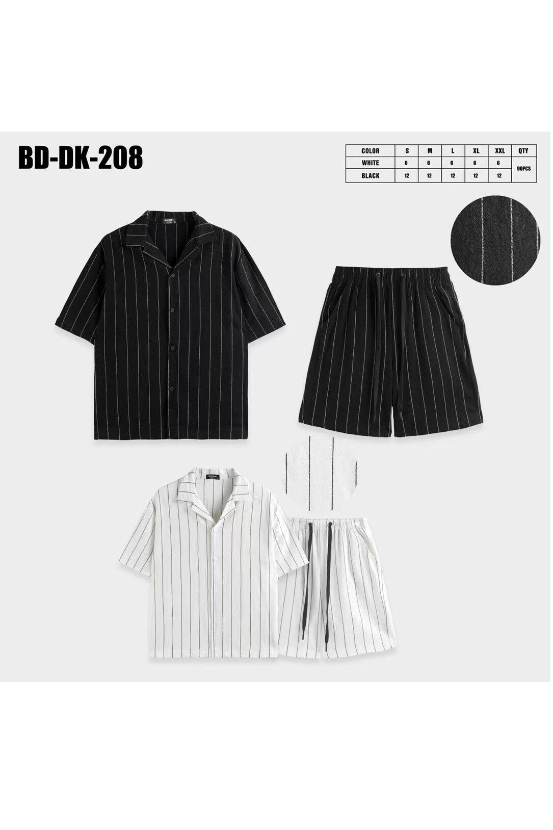 Grossista Mentex Homme - Camicia a manica corta e pantaloncini corti da uomo single