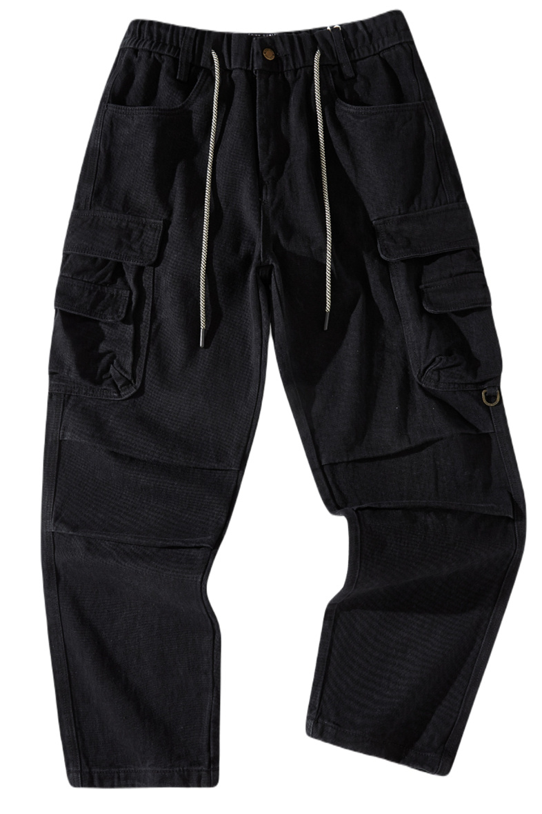Mayorista Mentex Homme - Vaqueros cargo estilo jogging rectos y anchos negros