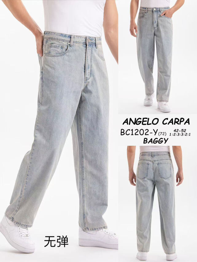 Grossiste Mentex Homme - Jean homme simple clair BAGGY