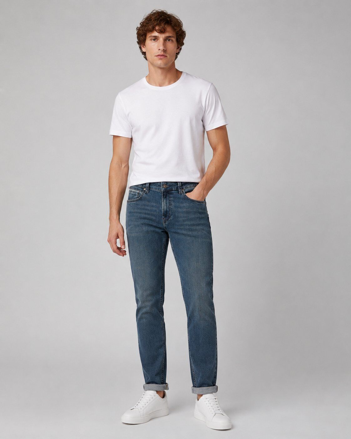 Großhändler Mentex Homme - Blaue Slim-Fit-Jeans für den Alltag