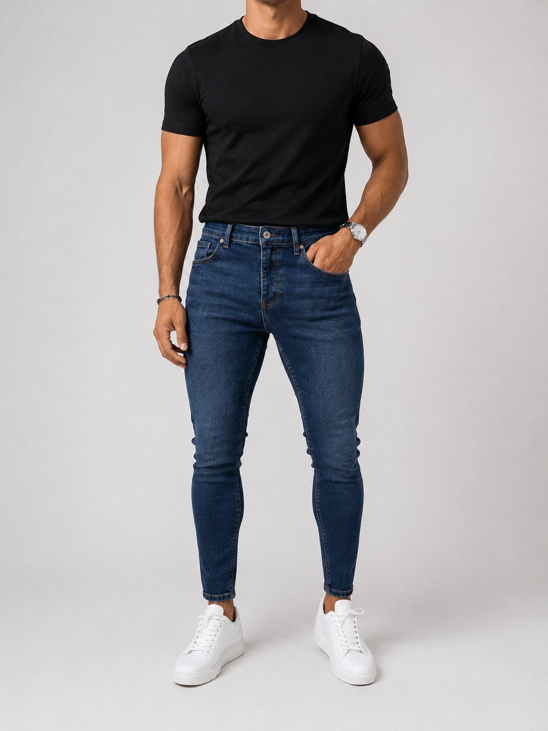 Großhändler Mentex Homme - Dunkelblaue Urban Slim Jeans