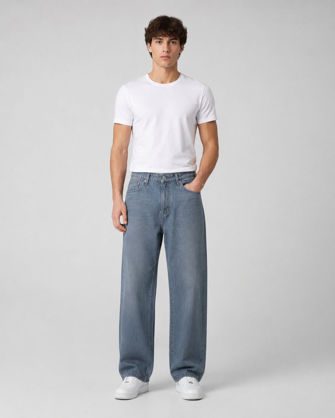 Grossista Mentex Homme - Jeans Blu Dritti Lavati
