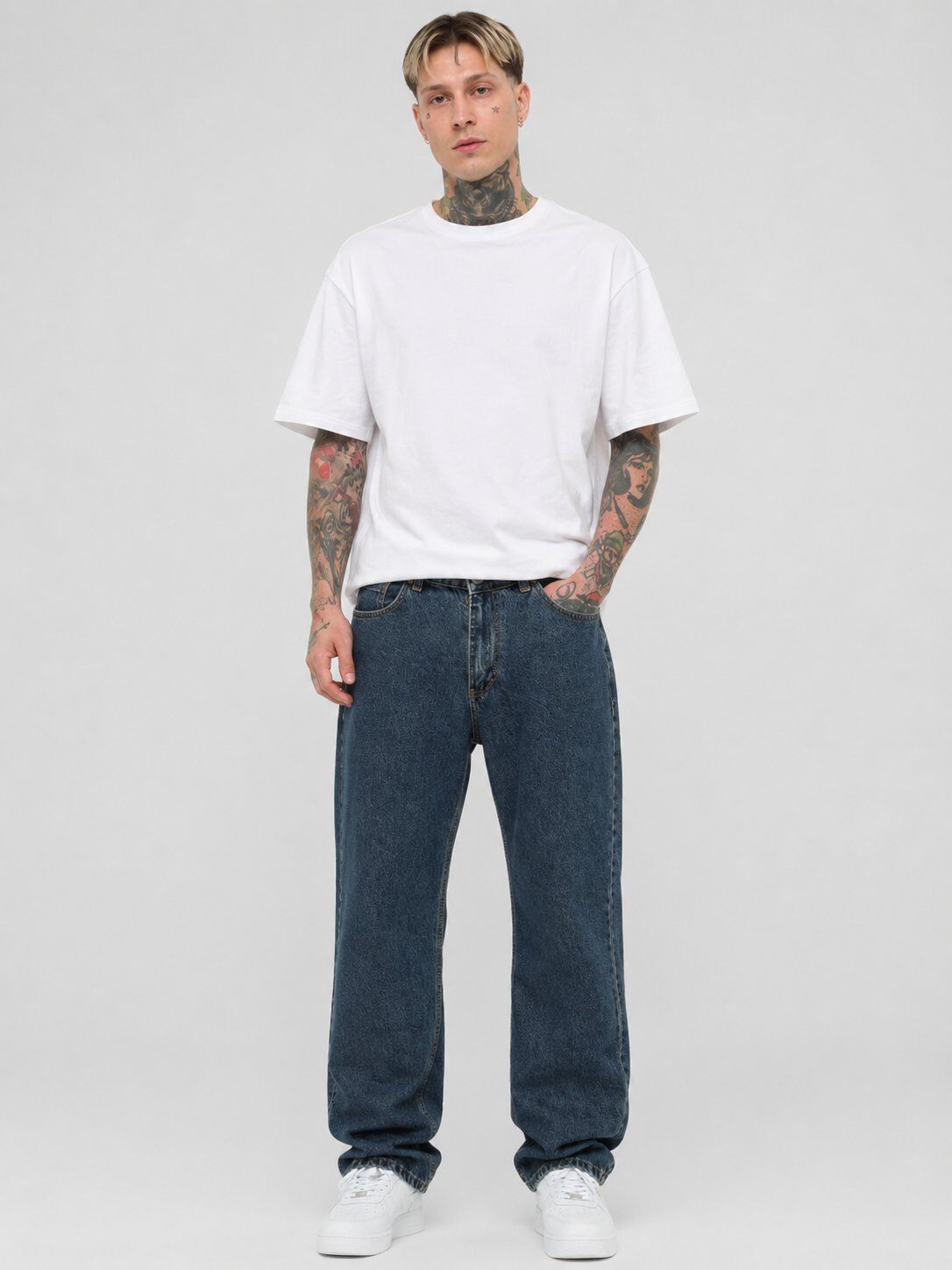 Grossista Mentex Homme - Jeans Baggy Blu Scuro Street