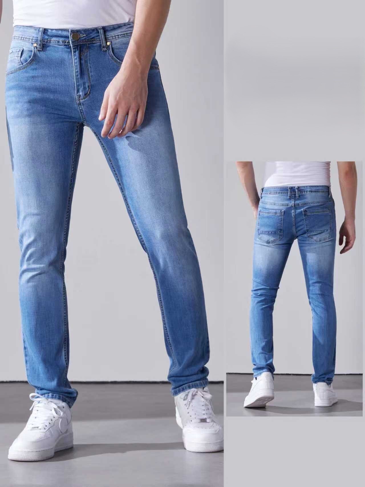 Großhändler Mentex Homme - Herren schlichte blaue Jeans mit Taschen, SLIM FIT