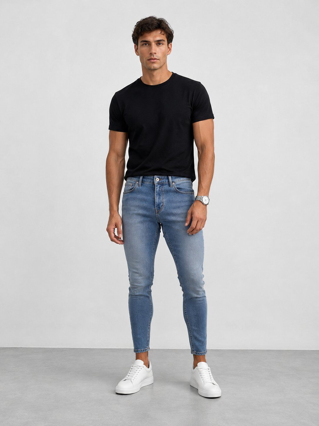 Grossiste Mentex Homme - Jean Slim Bleu Clair Casual