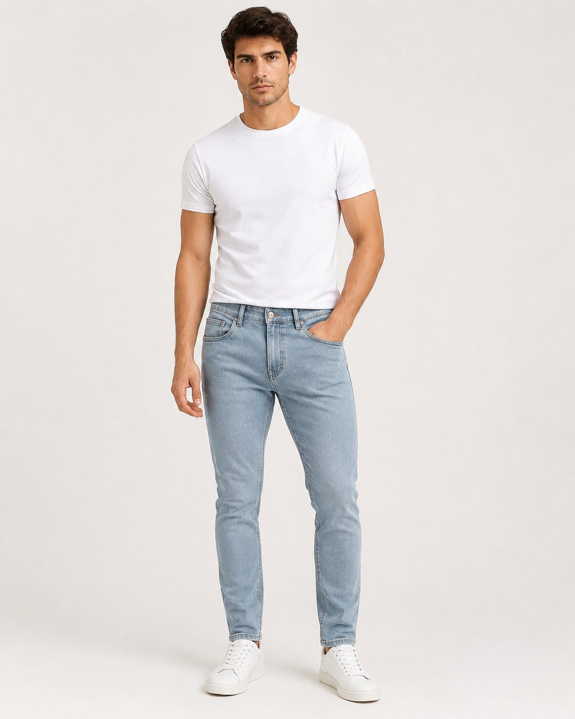 Großhändler Mentex Homme - Hellblaue Slim Jeans Sommer