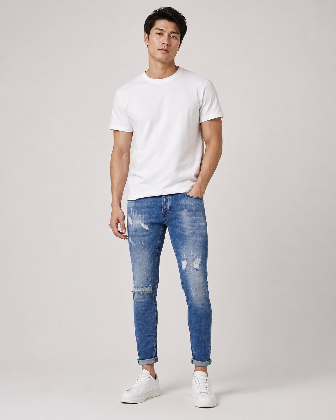 Großhändler Mentex Homme - Blaue Waschung Slim Fit Jeans
