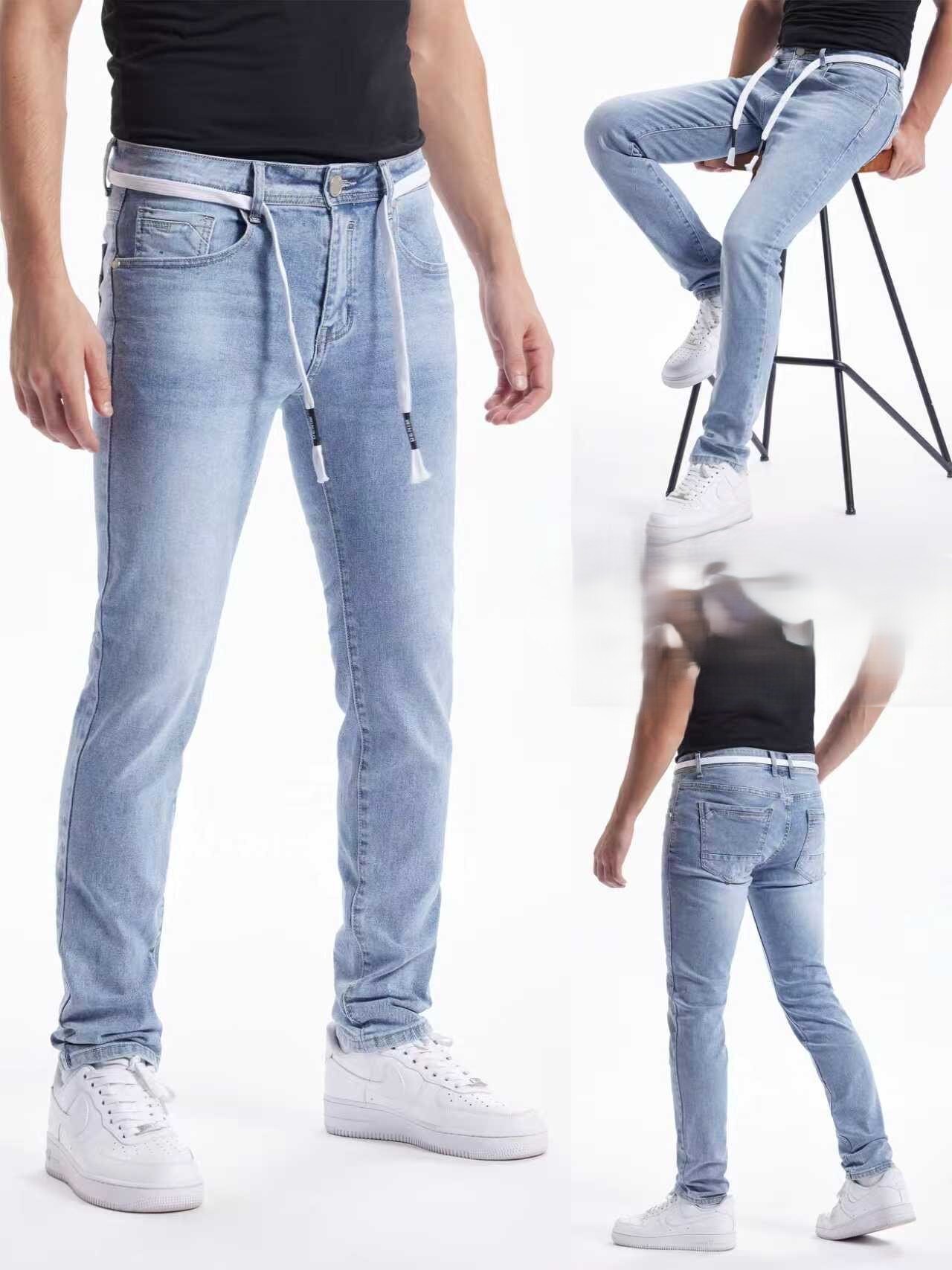 Großhändler Mentex Homme - Herren schlichte blaue Jeans mit Taschen, SLIM FIT