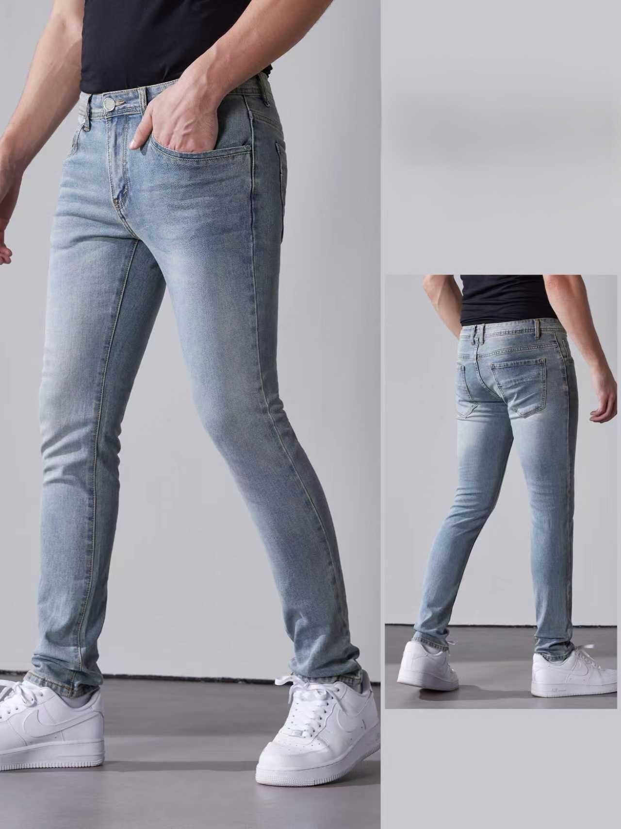 Großhändler Mentex Homme - Herren schlichte blaue alte Jeans mit Taschen, SLIM FIT