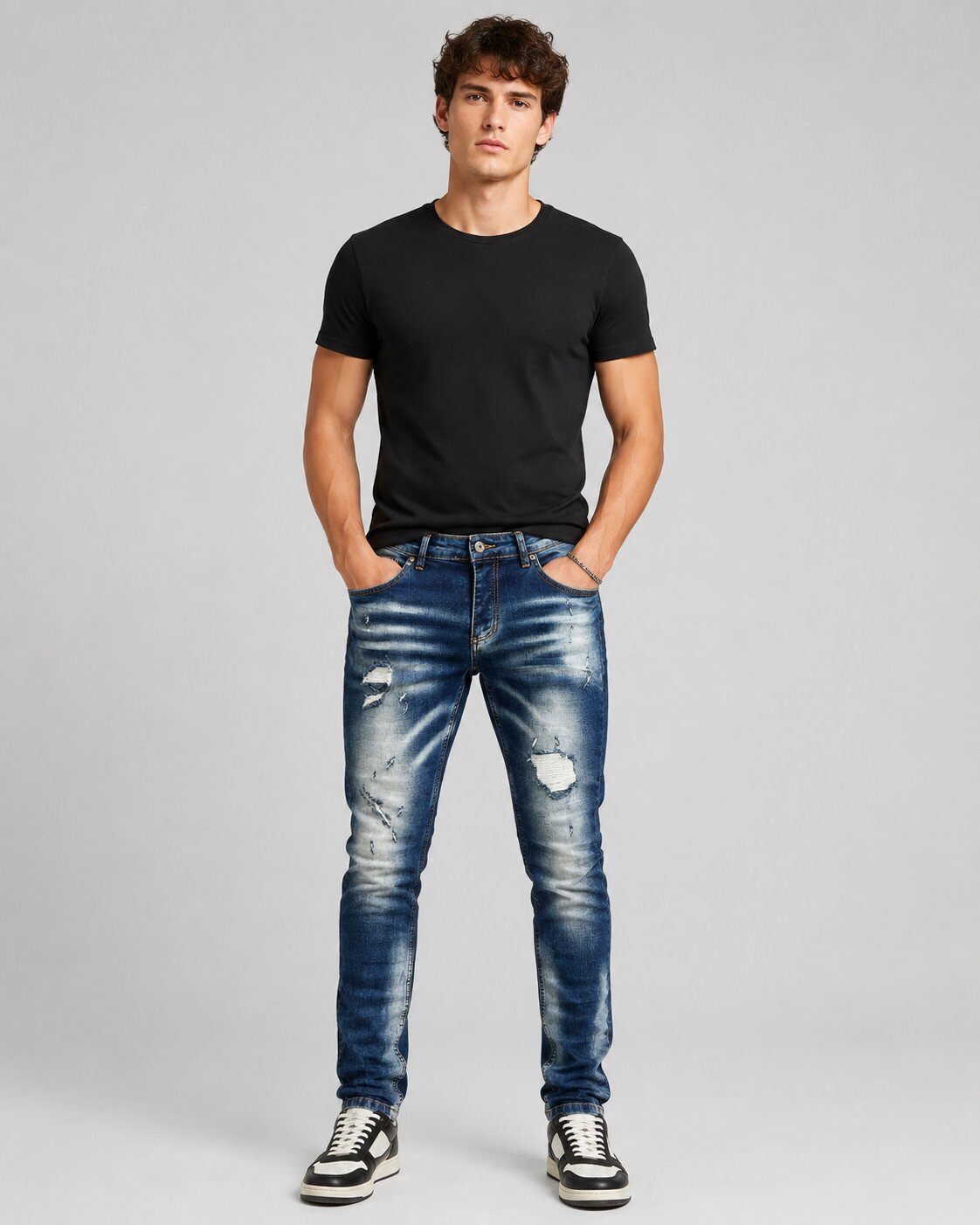 Grossista Mentex Homme - Jeans Blu Urban Distrutti
