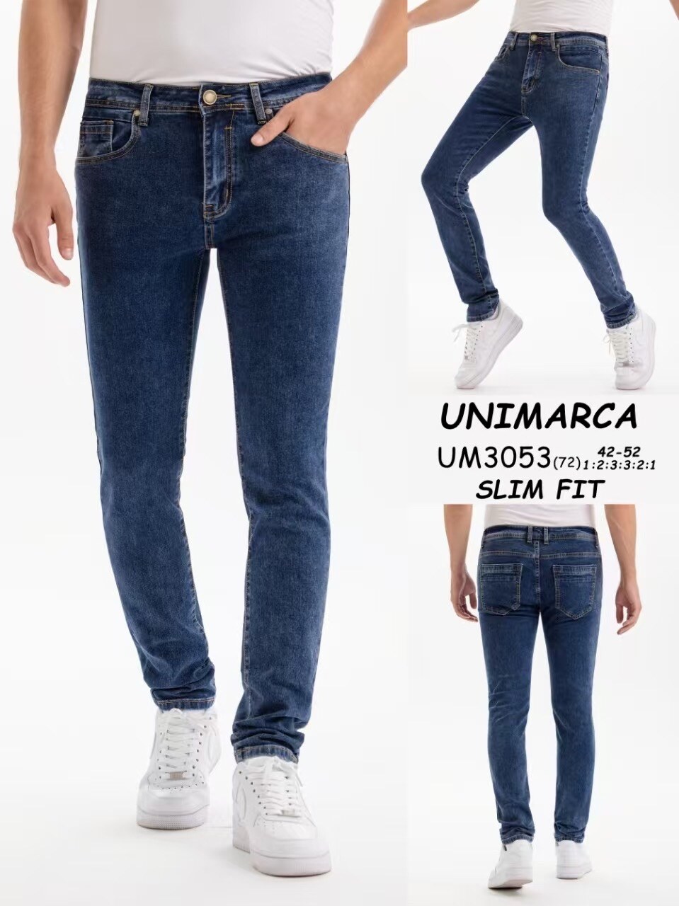 Grossiste Mentex Homme - Jean homme simple foncé SLIM FIT