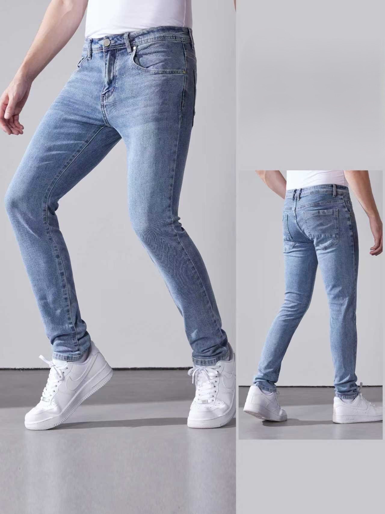 Großhändler Mentex Homme - Herren schlichte blaue Jeans mit Taschen, SLIM FIT