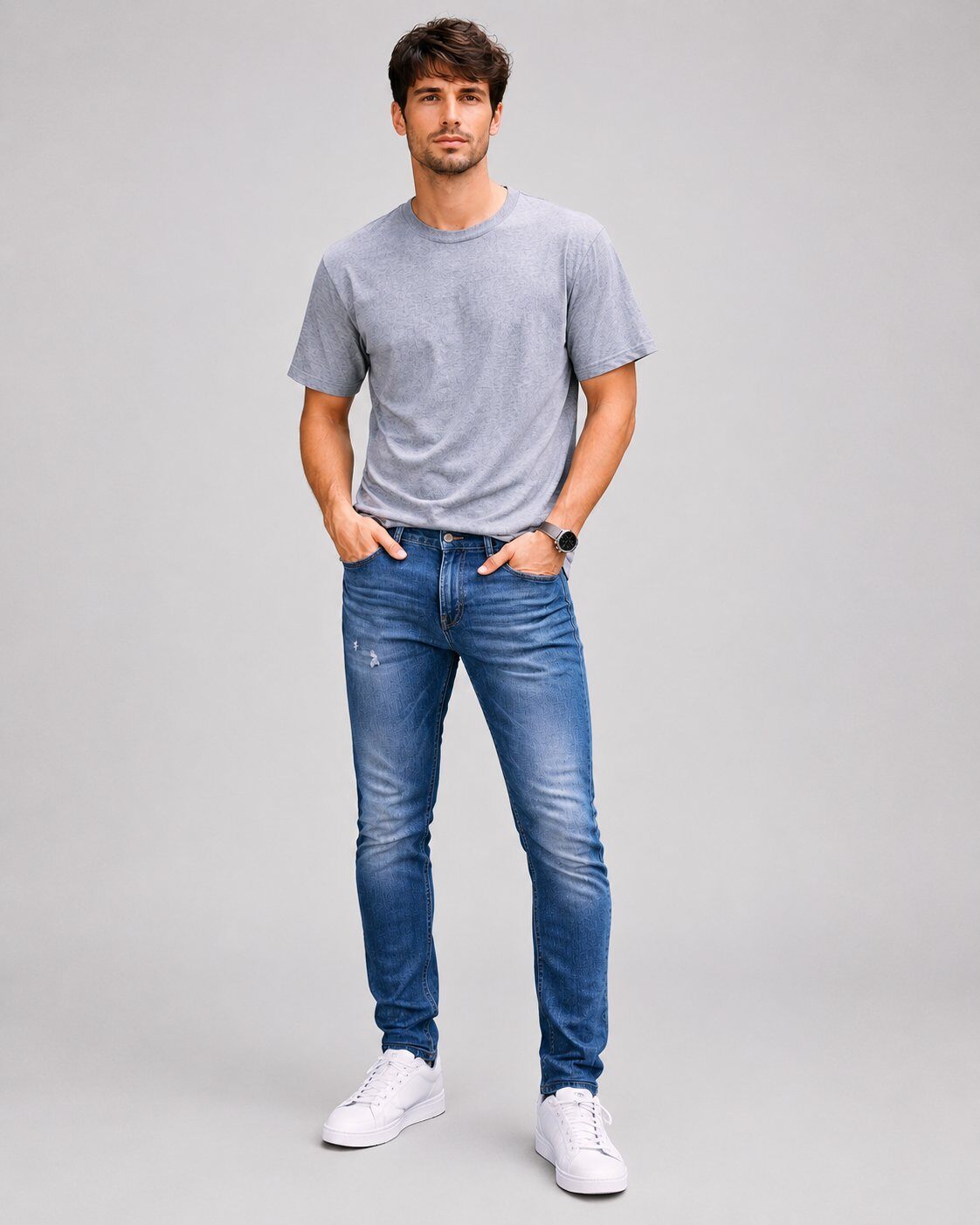 Wholesaler Mentex Homme - Casual Slim Blue Jeans