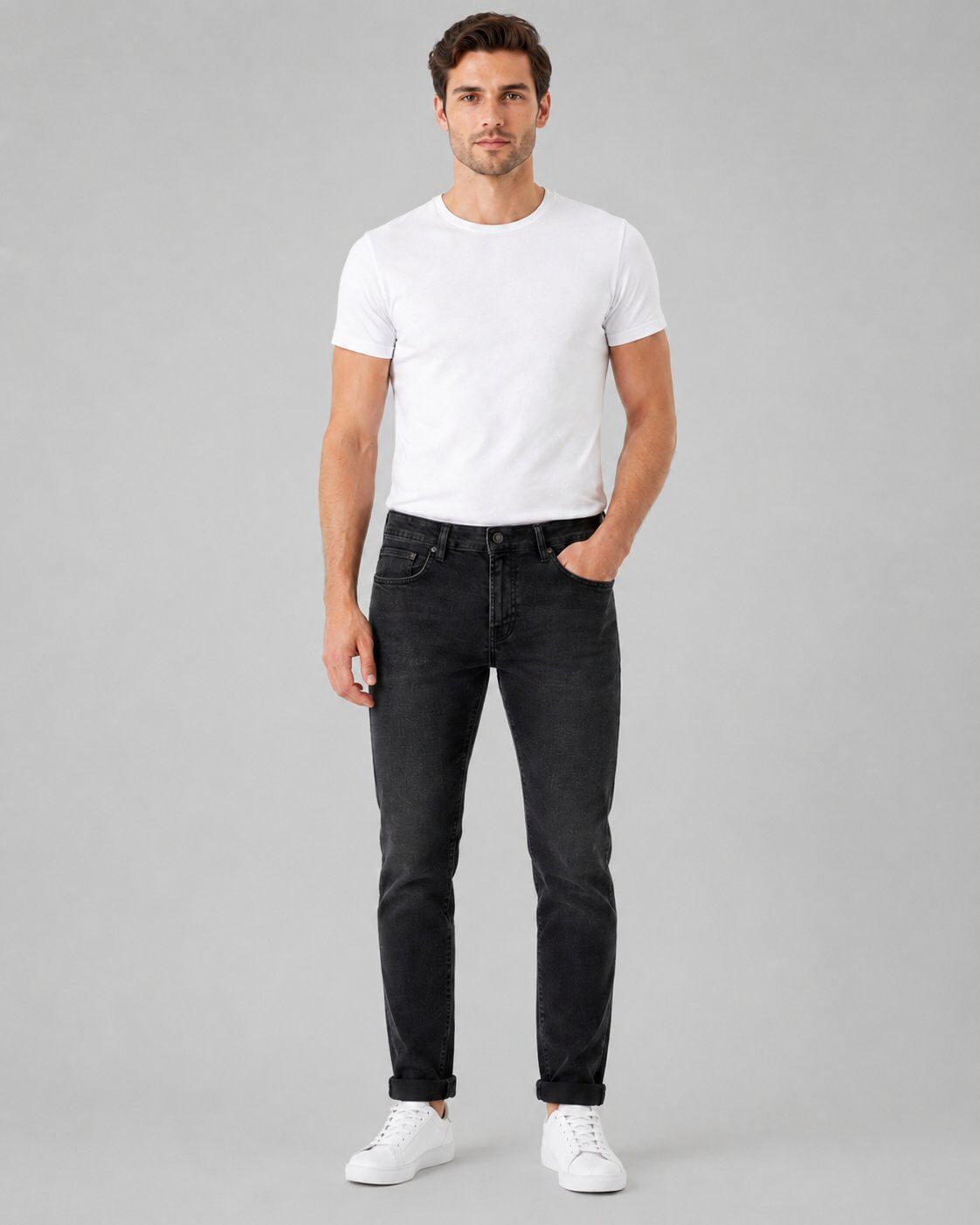 Großhändler Mentex Homme - Schwarze Slim Clean Jeans