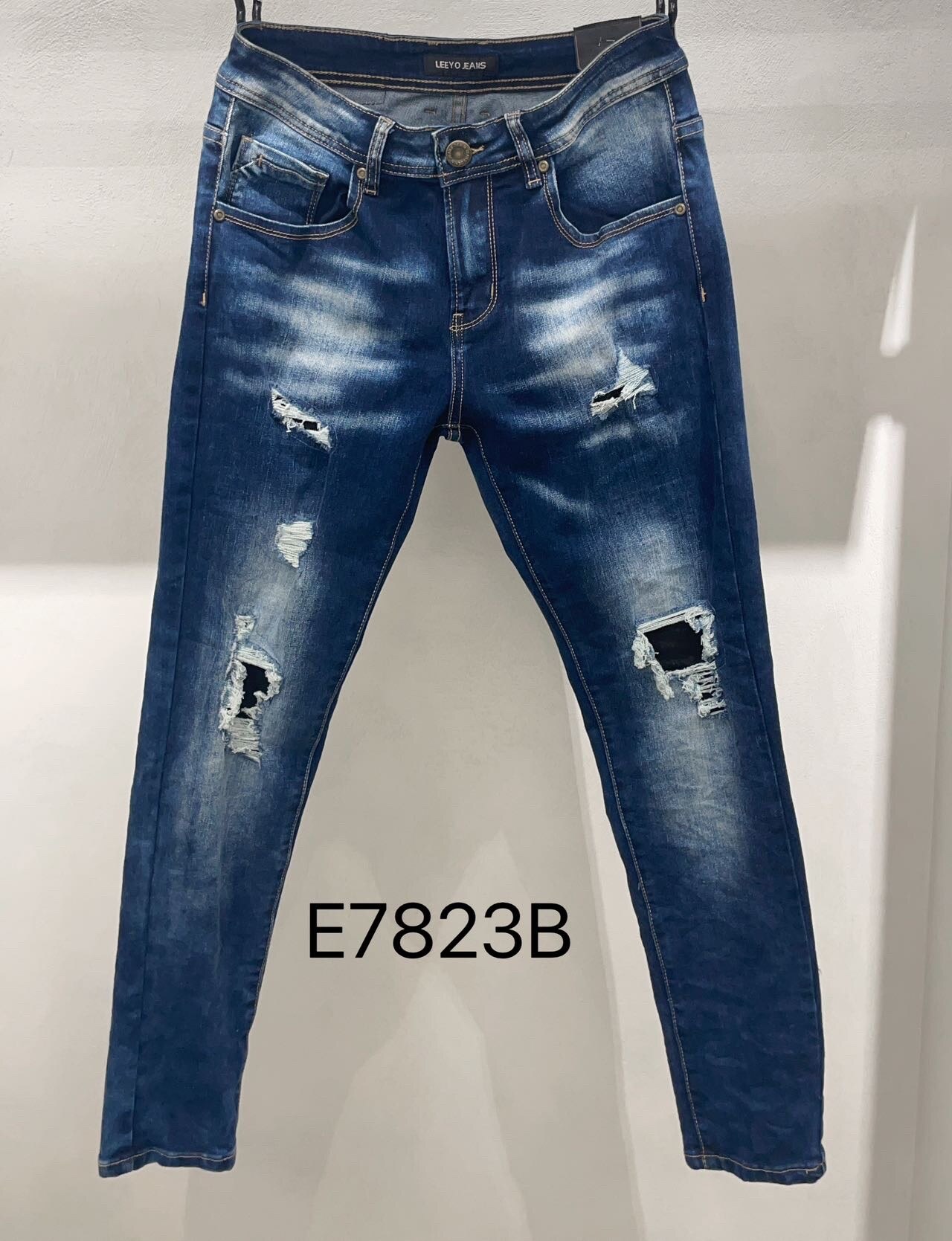 Grossiste Mentex Homme - Jean homme foncé déchiré SLIM FIT