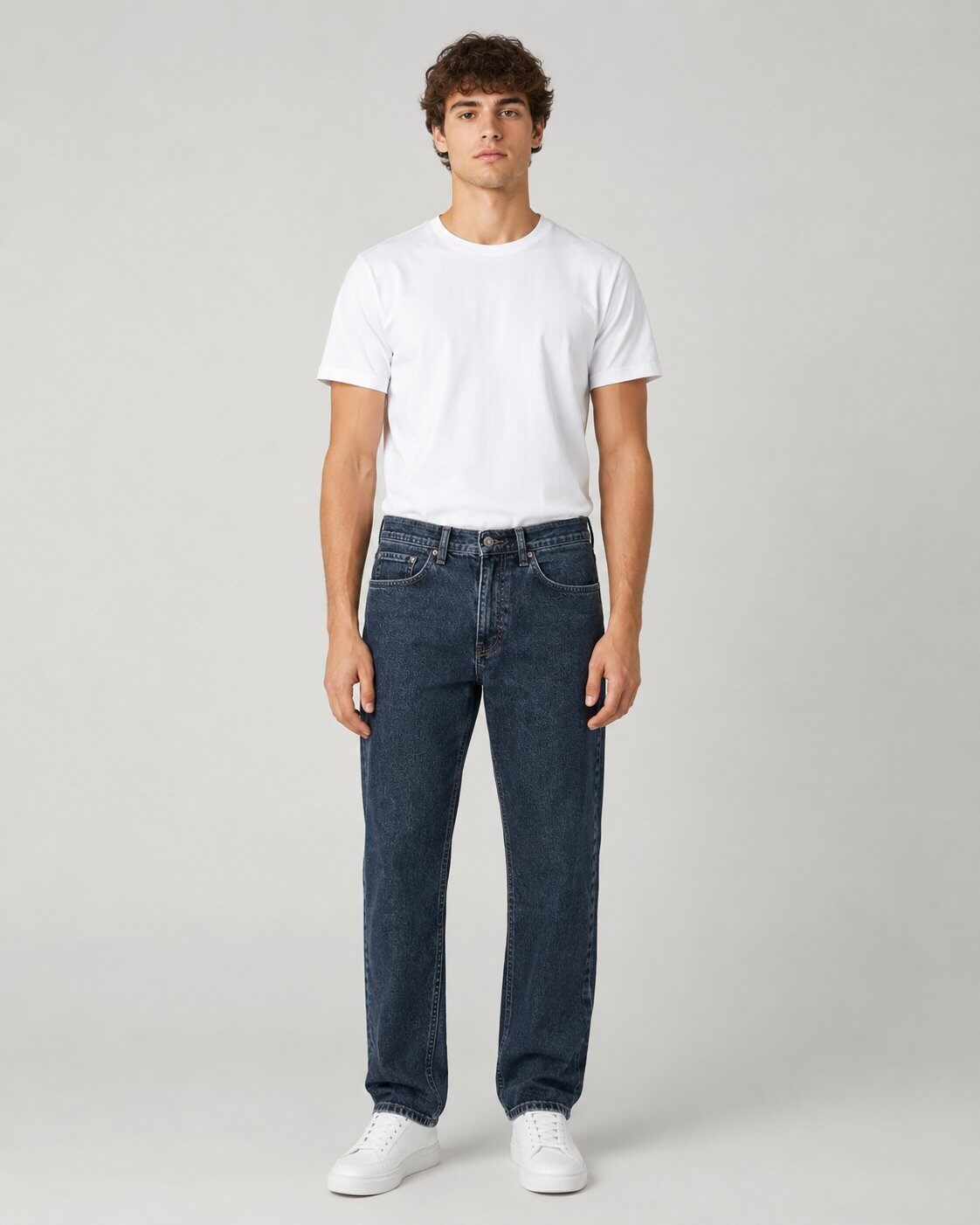 Großhändler Mentex Homme - Dunkelblaue Gerade Jeans