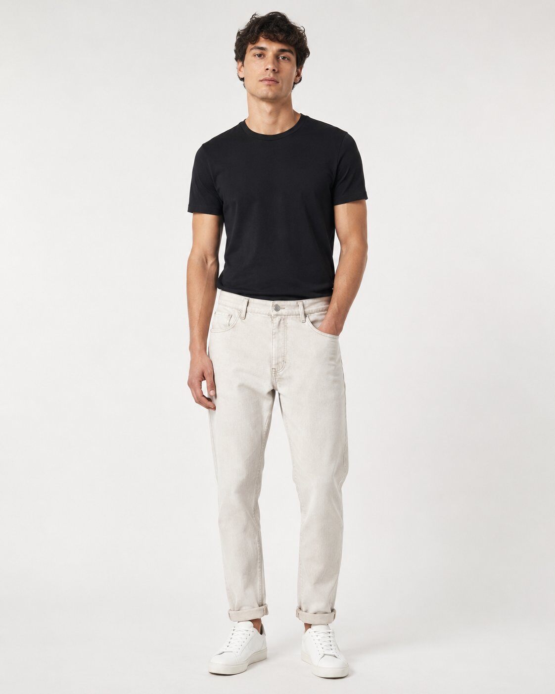 Großhändler Mentex Homme - Beige Moderne Turn-Up Jeans