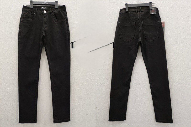 Wholesaler Mentex Homme - Men's solid black slim fit jeans (1*29,1*30,1*32,3*33, 3*34,2*36,1*38)