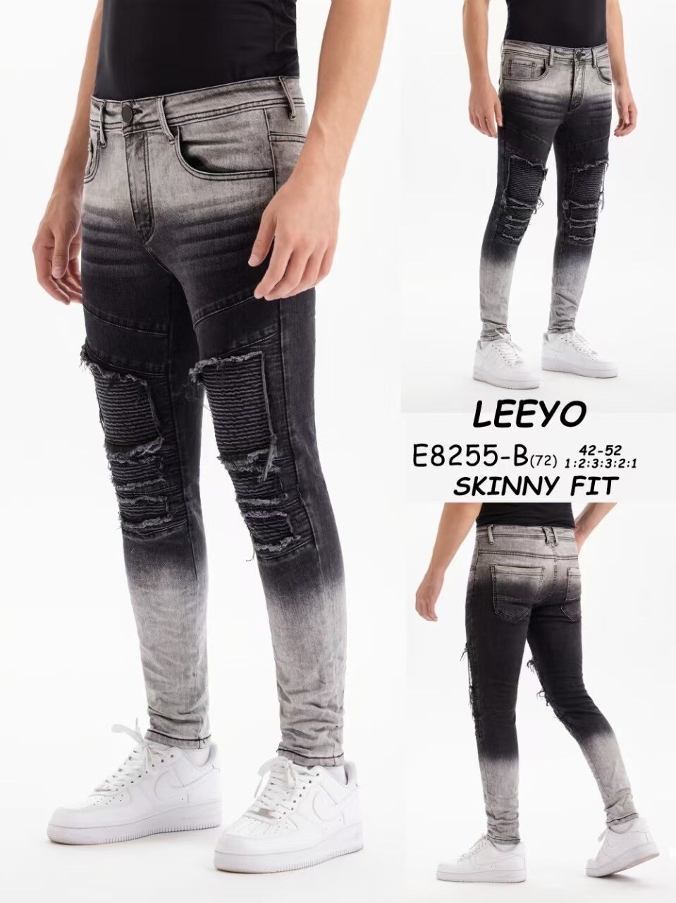 Grossiste Mentex Homme - Jean homme foncé dégradé SKINNY FIT