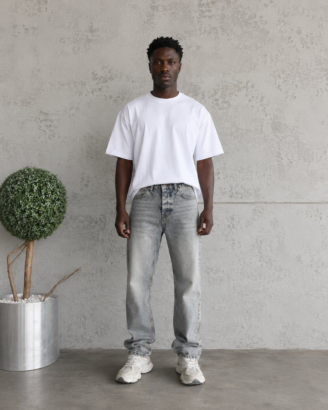 Grossista Mentex Homme - Jeans Dritti Vintage Grigio