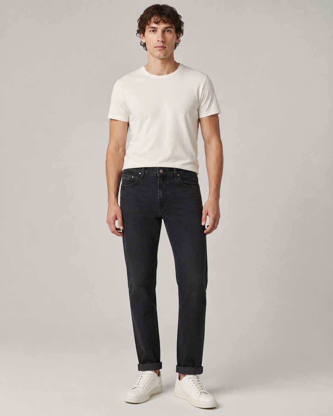 Großhändler Mentex Homme - Schwarze Gerade Geschnittene Jeans Gewaschen