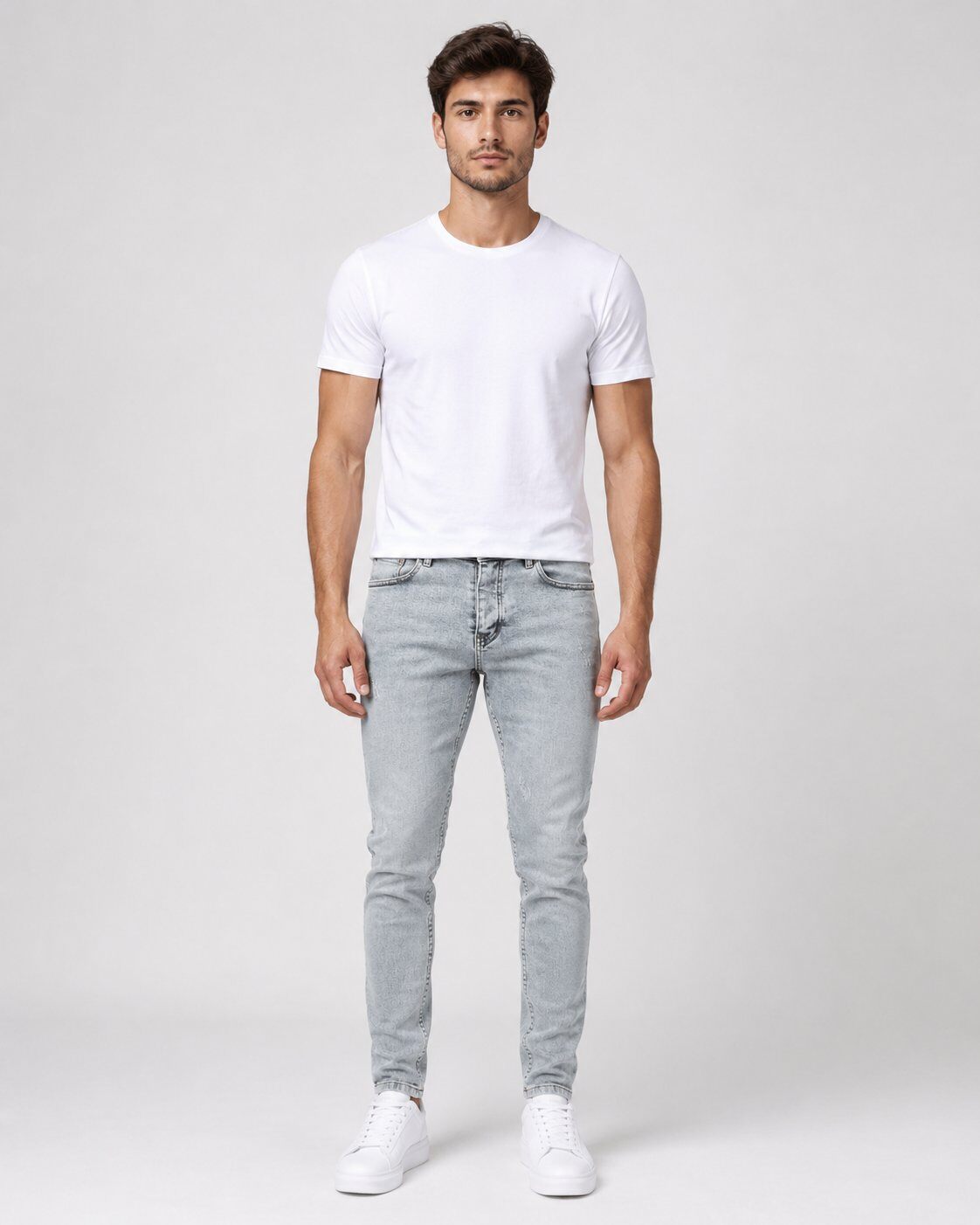 Großhändler Mentex Homme - Grau gewaschene Slim-Jeans
