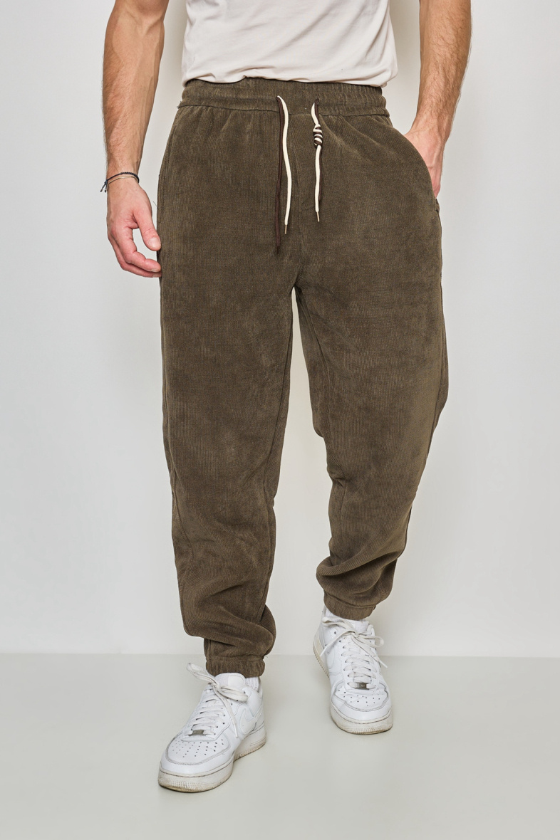 Grossiste Mentex Homme - Pantalon jogging uni maille cordon bi-couleur poche arrière