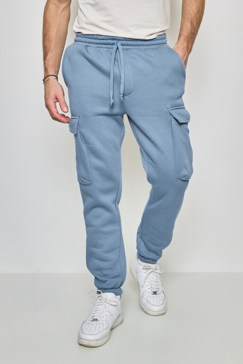 Großhändler Mentex Homme - Cargo-Jogginghose für Herren aus fester Baumwolle mit Kordelzug