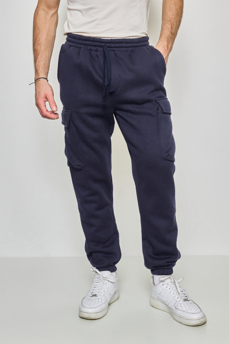 Wholesaler Mentex Homme - MEN'S PLAIN COTTON CARGO JOGGING PANTS WITH DRAWSTRING