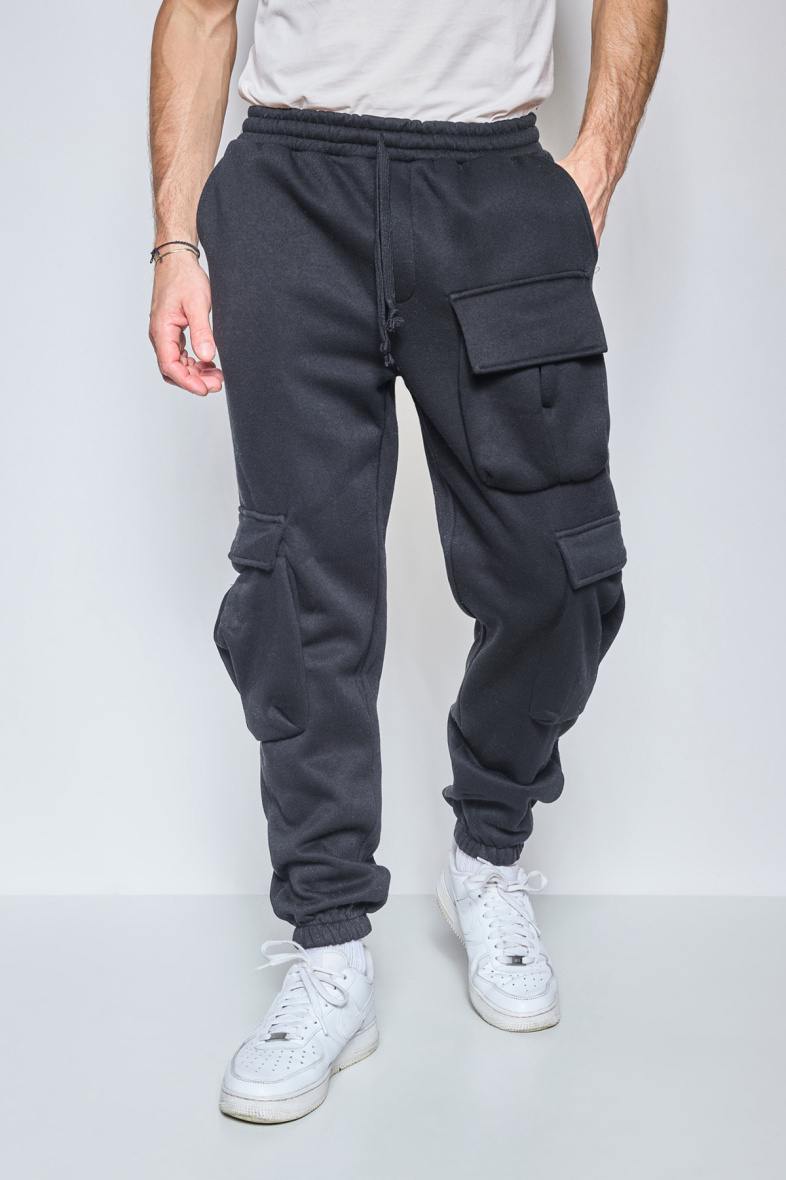 Großhändler Mentex Homme - Cargo-Jogginghose für Herren aus massiver Baumwolle mit mehreren Taschen