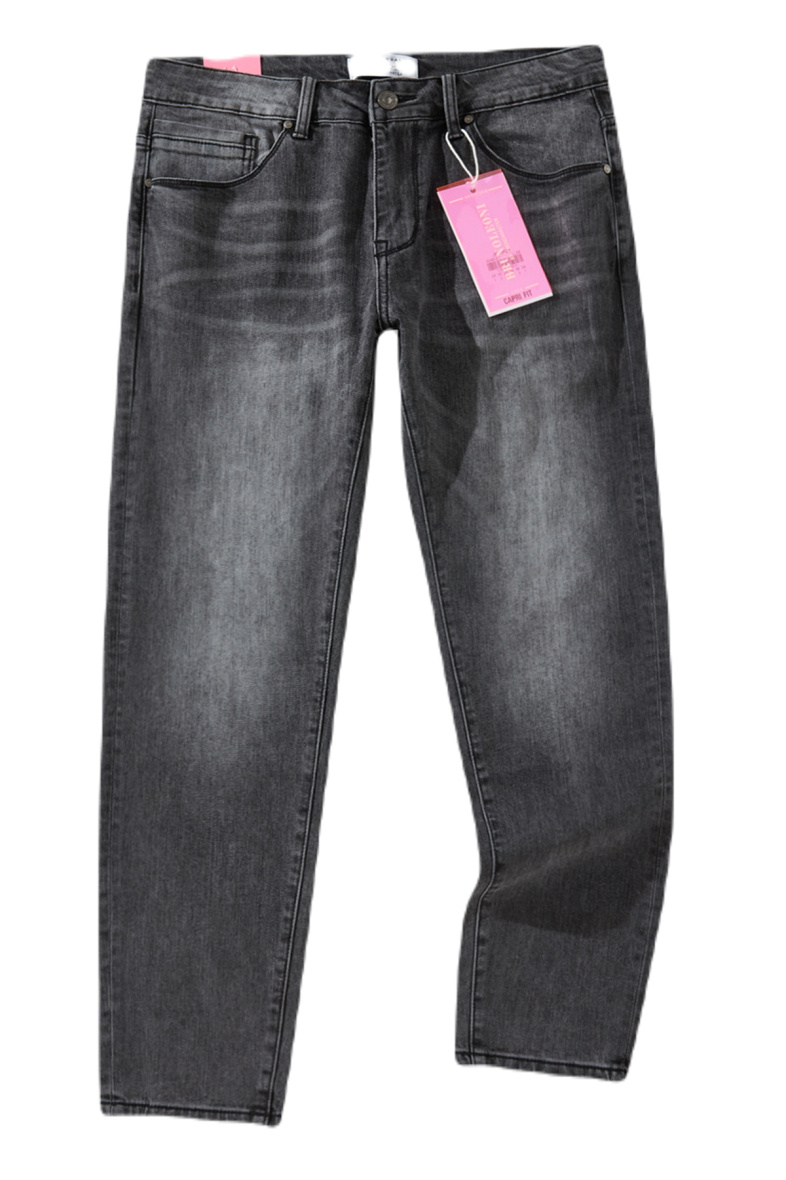 Wholesaler Mentex Homme - Men's gray straight jeans with faded effect