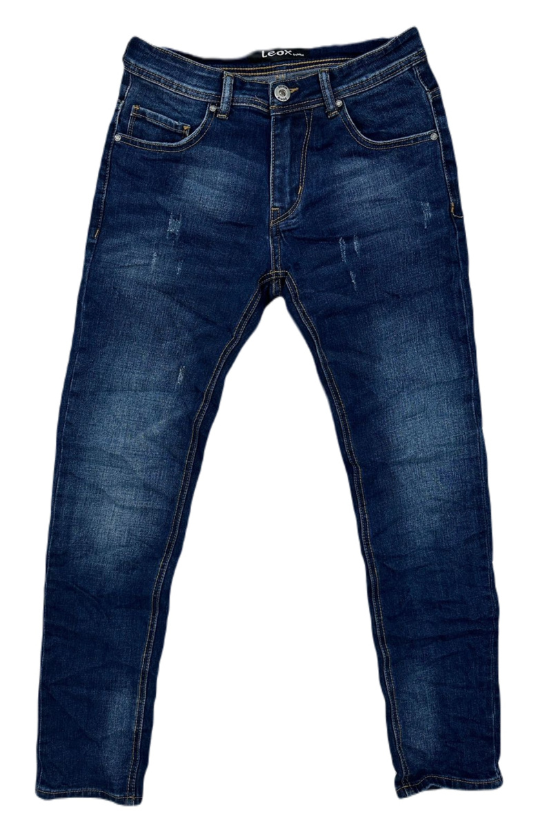 Wholesaler Mentex Homme - Men's slim blue jeans with faded effect