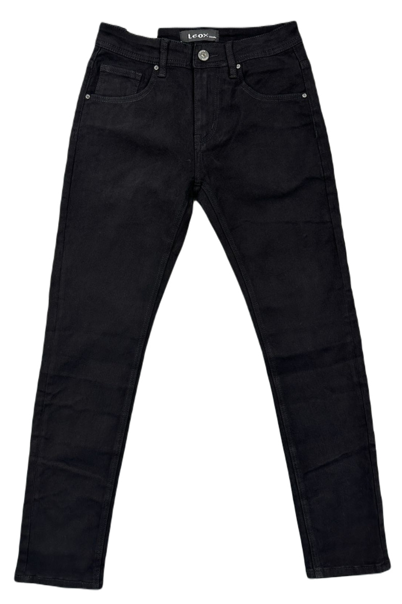 Wholesaler Mentex Homme - Men's plain black slim-fit jeans