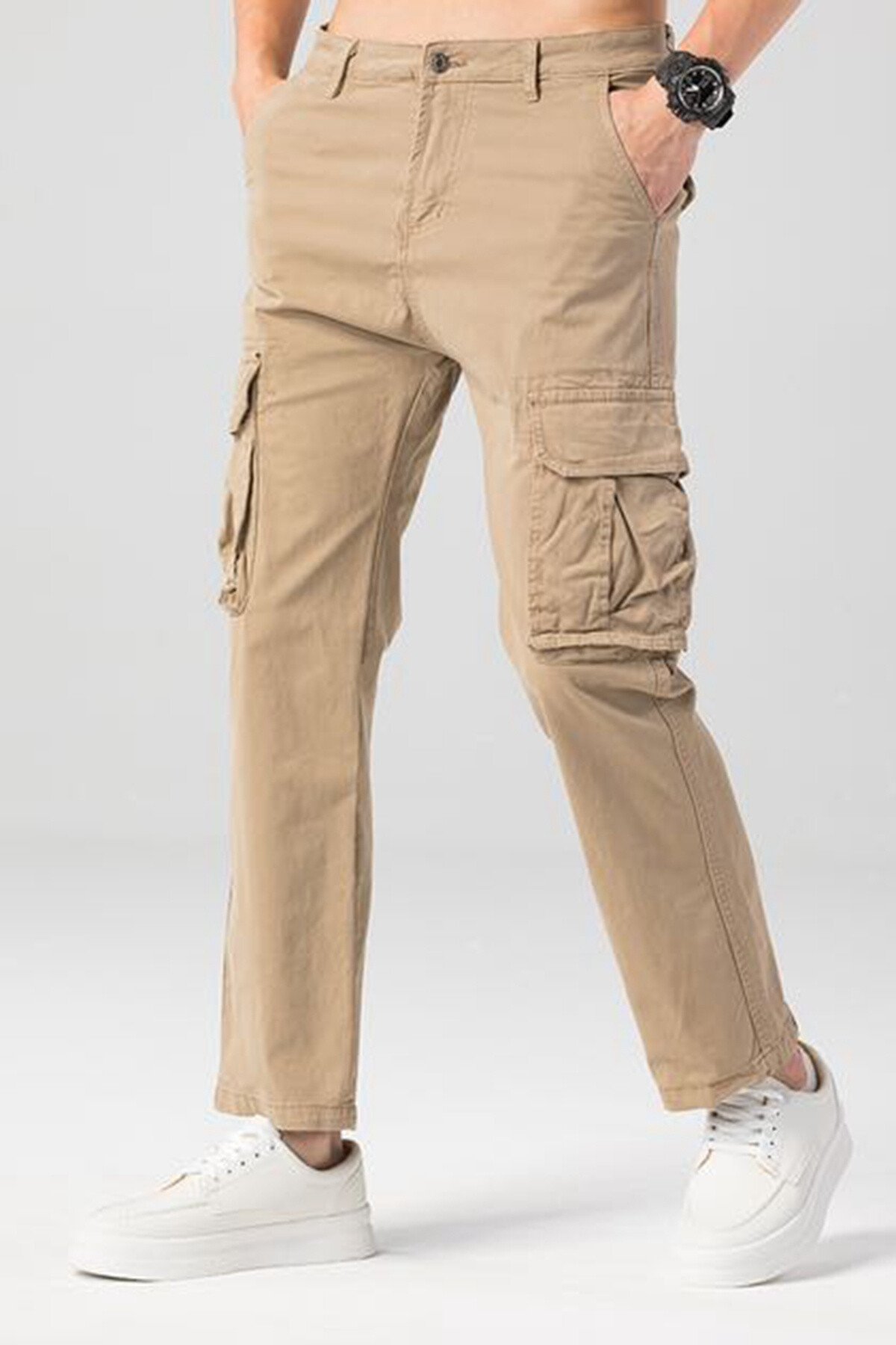 Grossiste Mentex Homme - Pantalon cargo uni homme