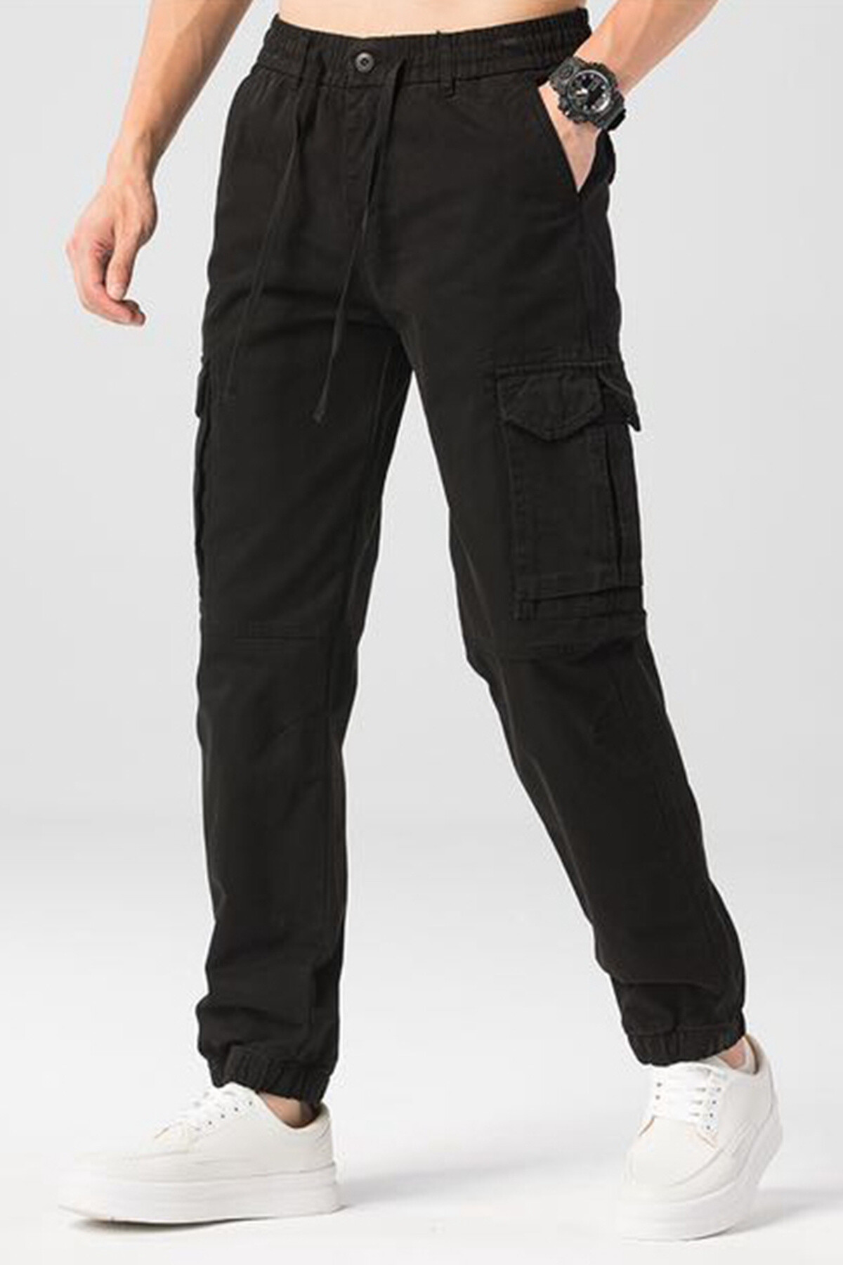 Grossiste Mentex Homme - Pantalon cargo uni homme