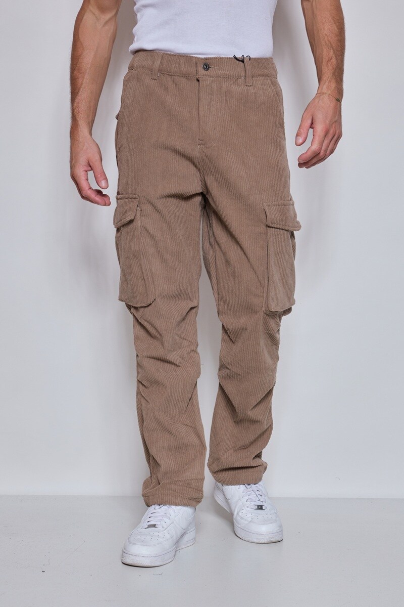 Wholesaler Mentex Homme - Solid cargo pants with pockets and ankle drawstring