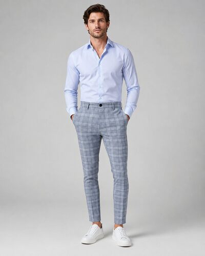 Großhändler Mentex Homme - Graue Karierte Hose Großhändler Mentex Homme - Graue Karierte Hose