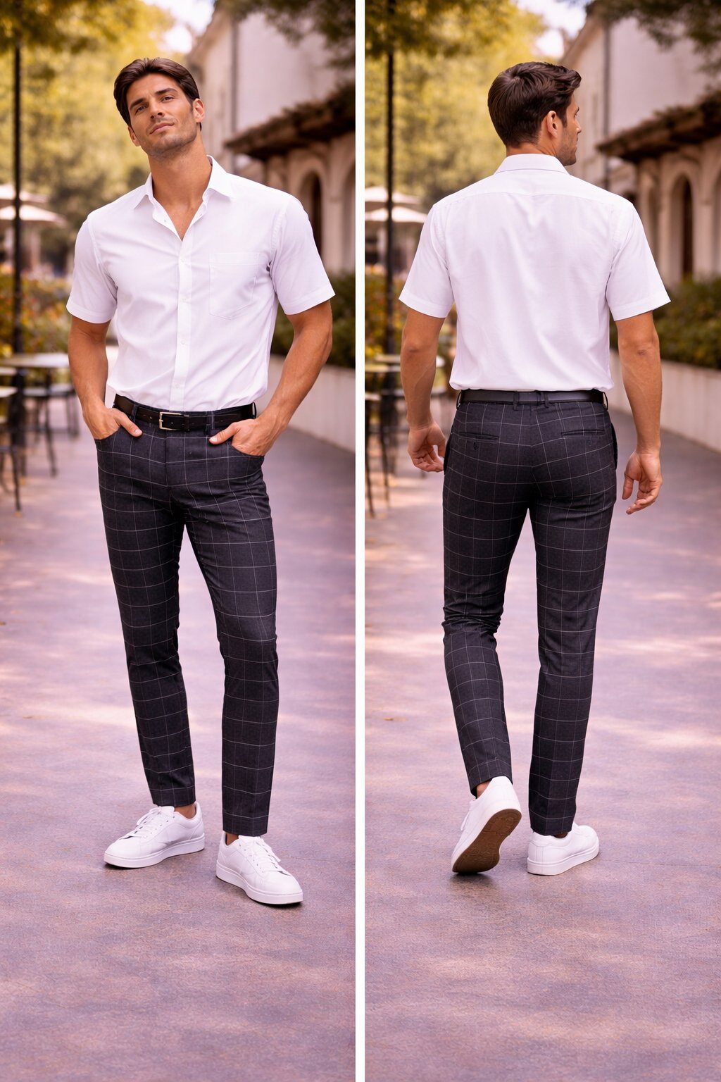 Wholesaler Mentex Homme - Men's Slim Fit Checkered Pants