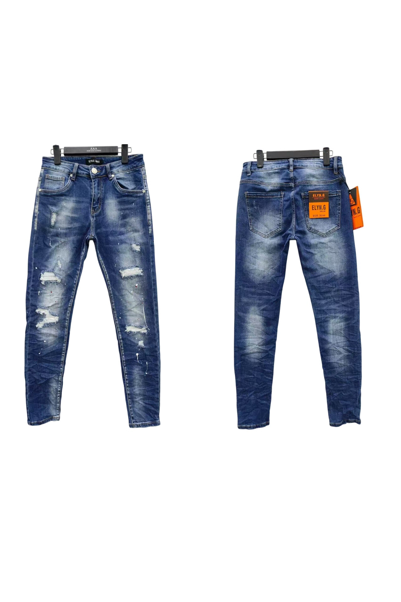 Grossiste Mentex Homme - Jeans déchiré slim effet délavé homme