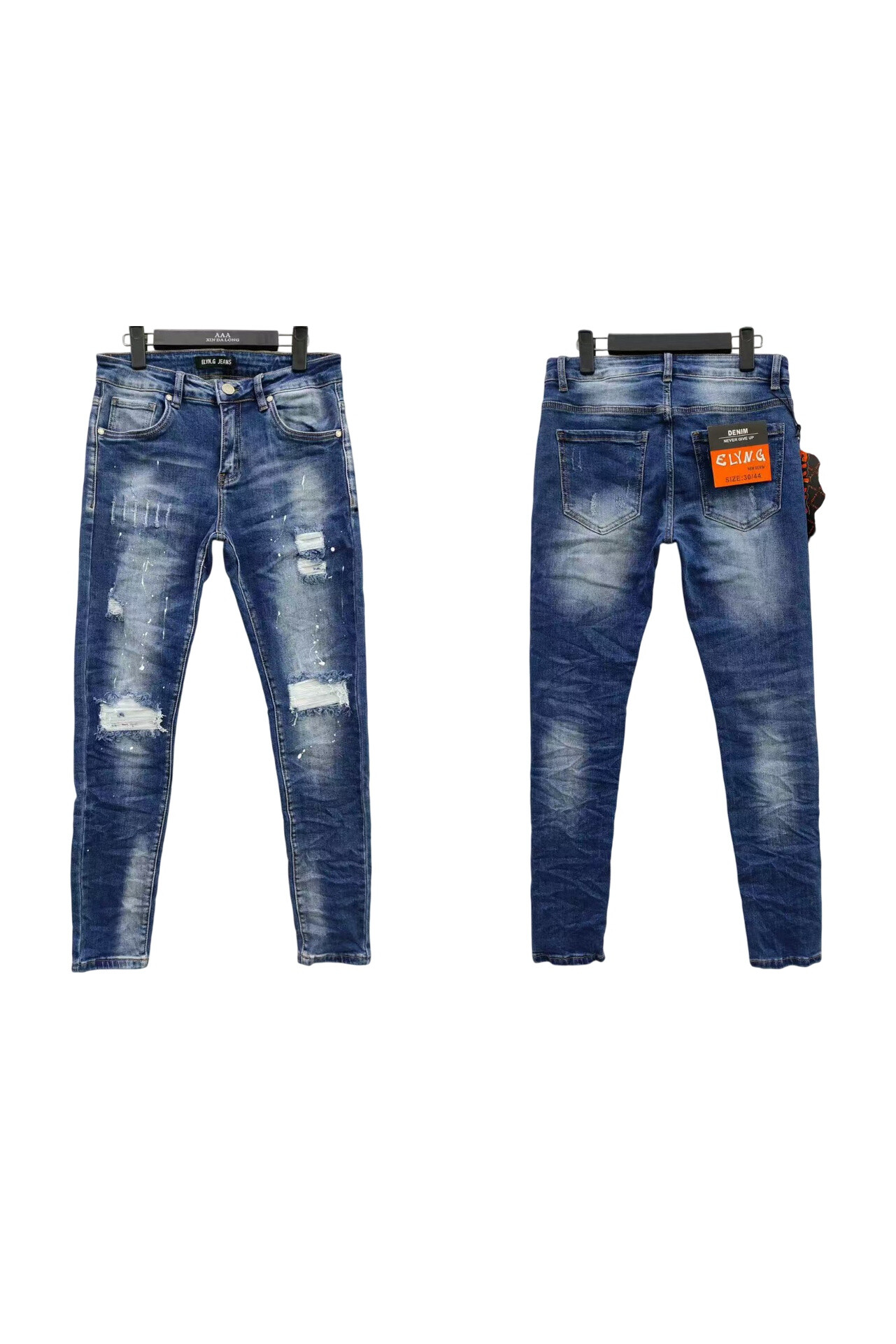 Grossiste Mentex Homme - Jeans déchiré slim effet délavé homme
