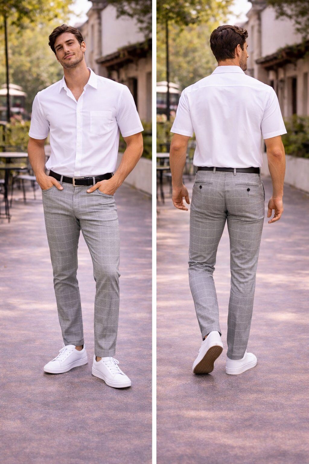 Wholesaler Mentex Homme - Light Plaid Casual Chic Pants