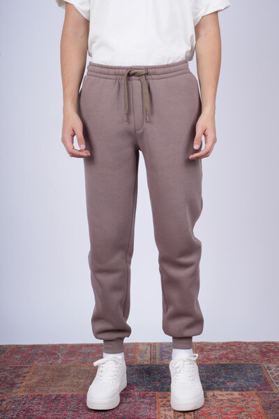 Großhändler Mentex Homme - Hellbraune Minimalistische Jogginghose Großhändler Mentex Homme - Hellbraune Minimalistische Jogginghose