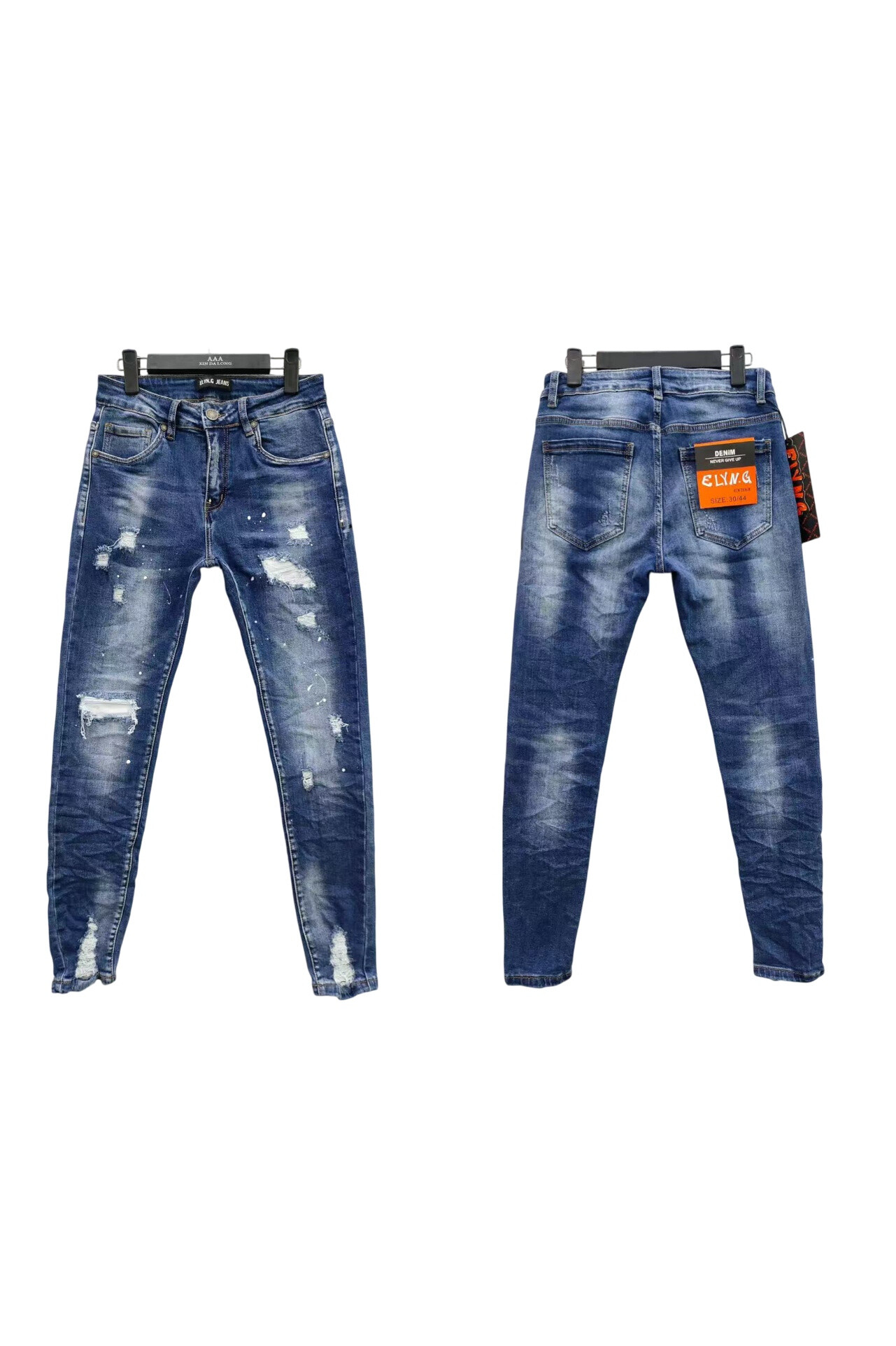 Grossiste Mentex Homme - Jeans déchiré slim effet délavé homme