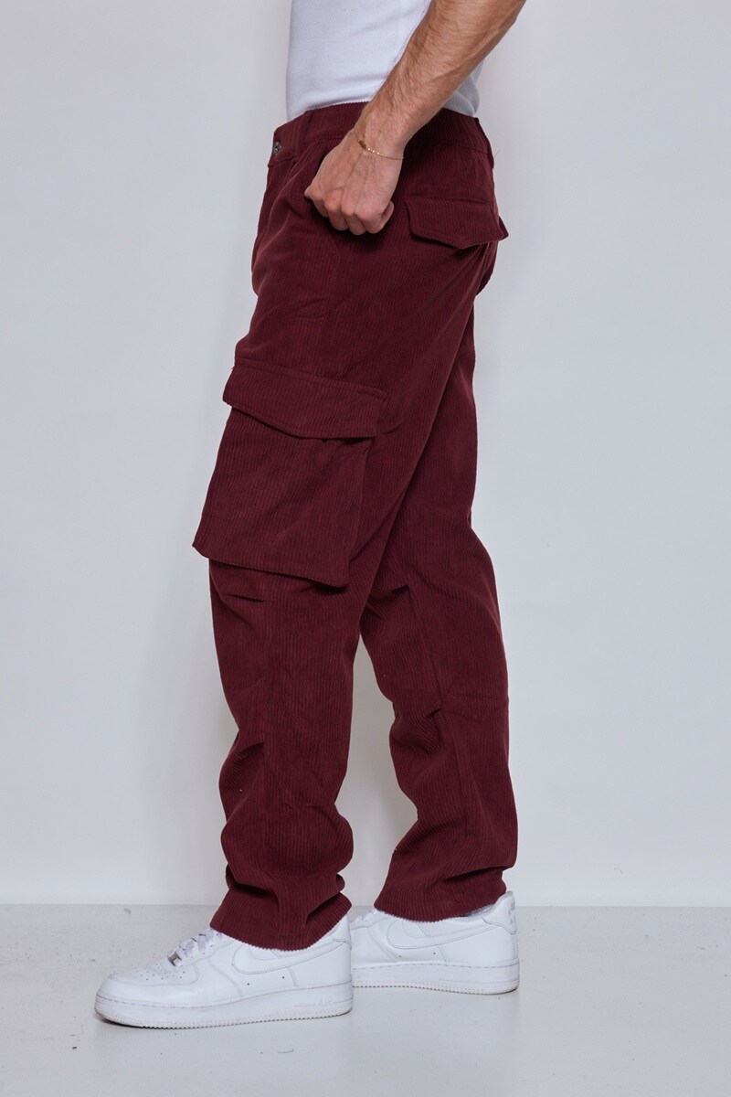 Wholesaler Mentex Homme - Solid cargo pants with pockets and ankle drawstring
