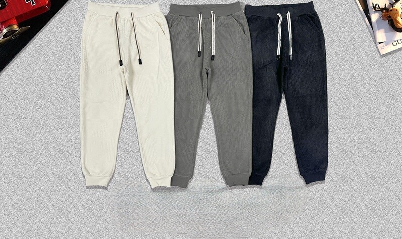 Wholesaler Mentex Homme - Men's solid pants with drawstring and ankle cuffs