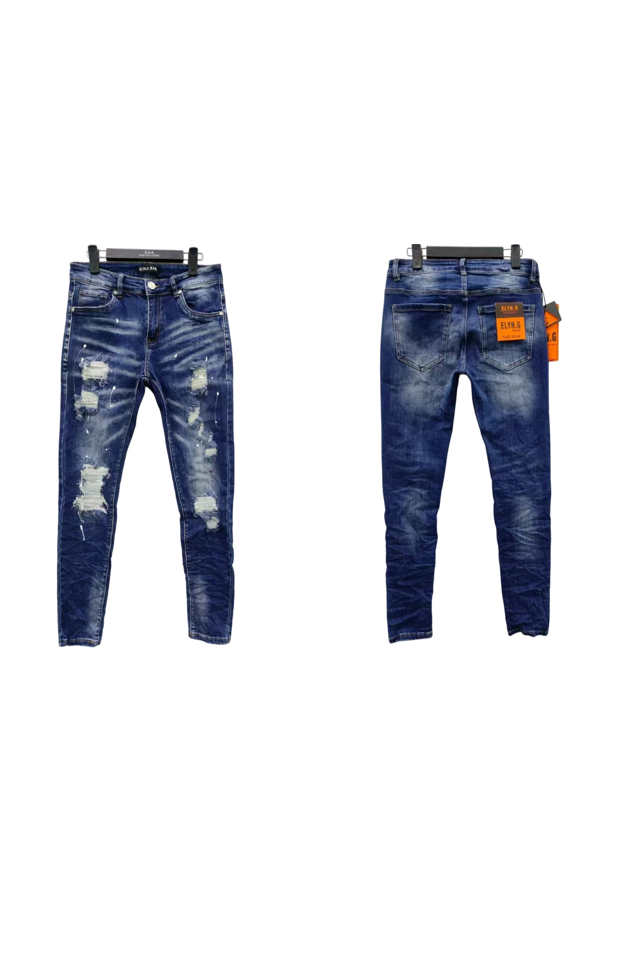Grossiste Mentex Homme - Jeans déchiré slim effet délavé homme