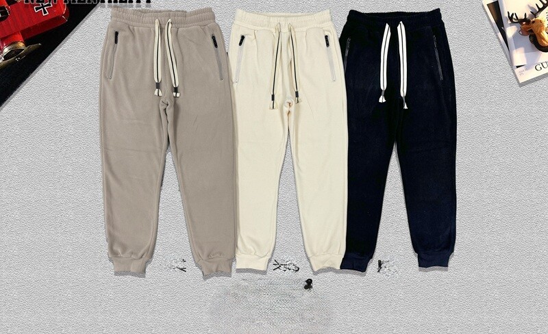 Wholesaler Mentex Homme - Men's solid pants with drawstring and ankle cuffs