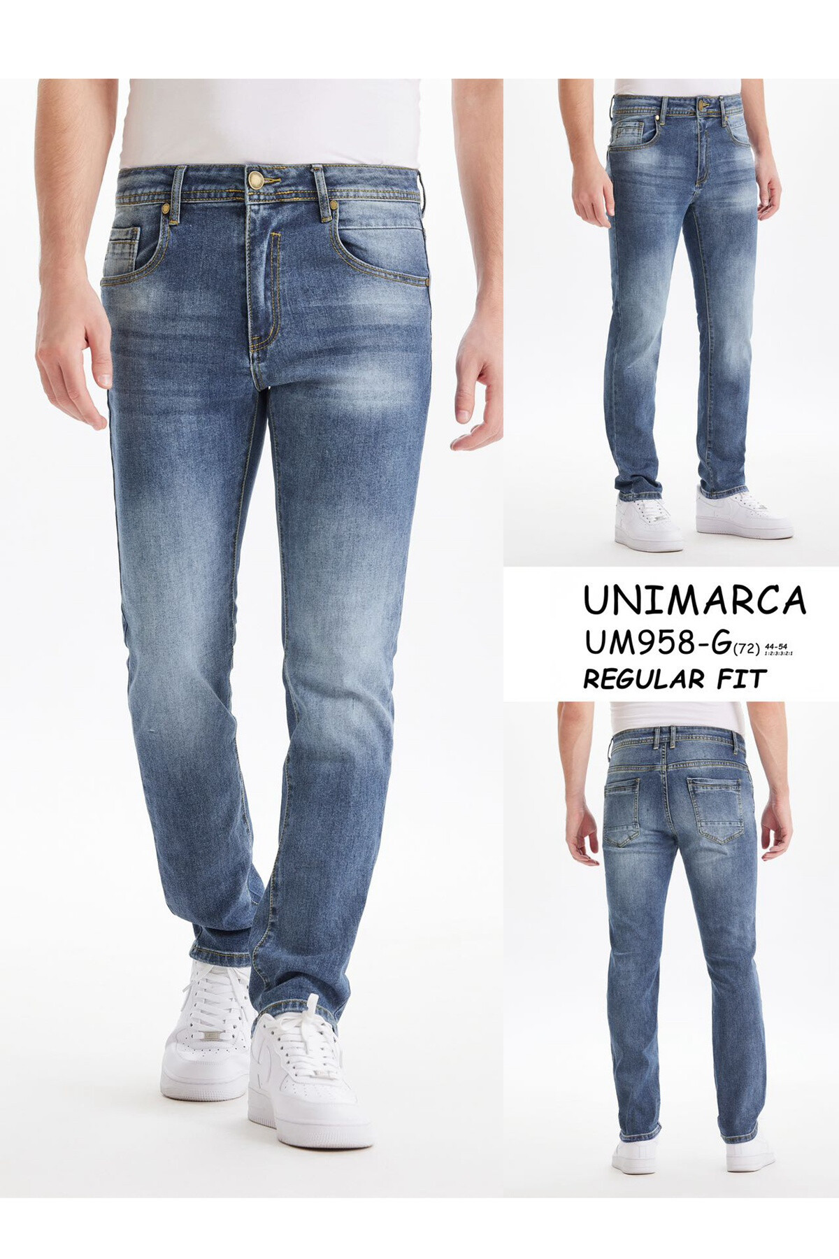 Grossiste Mentex Homme - Jean homme effet délavé coupe regular
